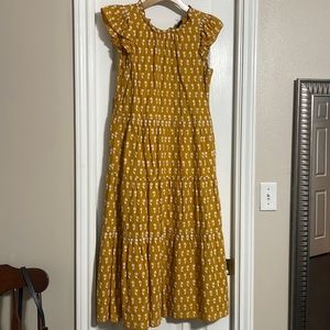 J. Crew voile cotton sunflower tier dress size small; yellow